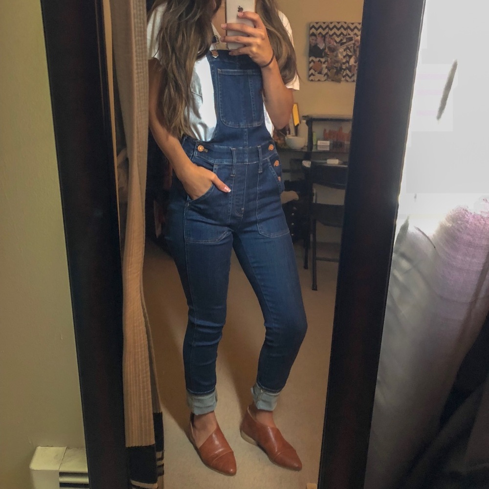 Madewell denim skinny overalls